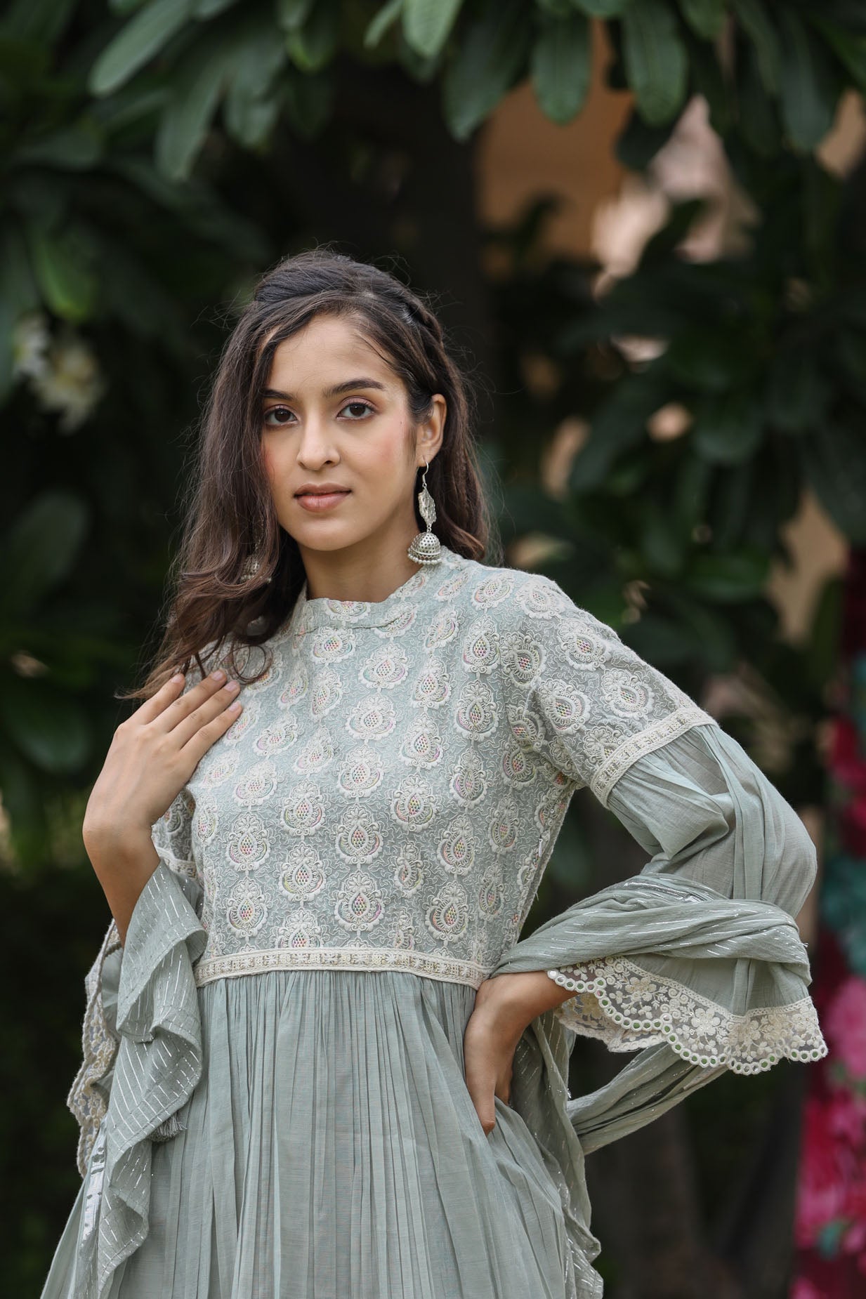 The Dazzling Green Chanderi