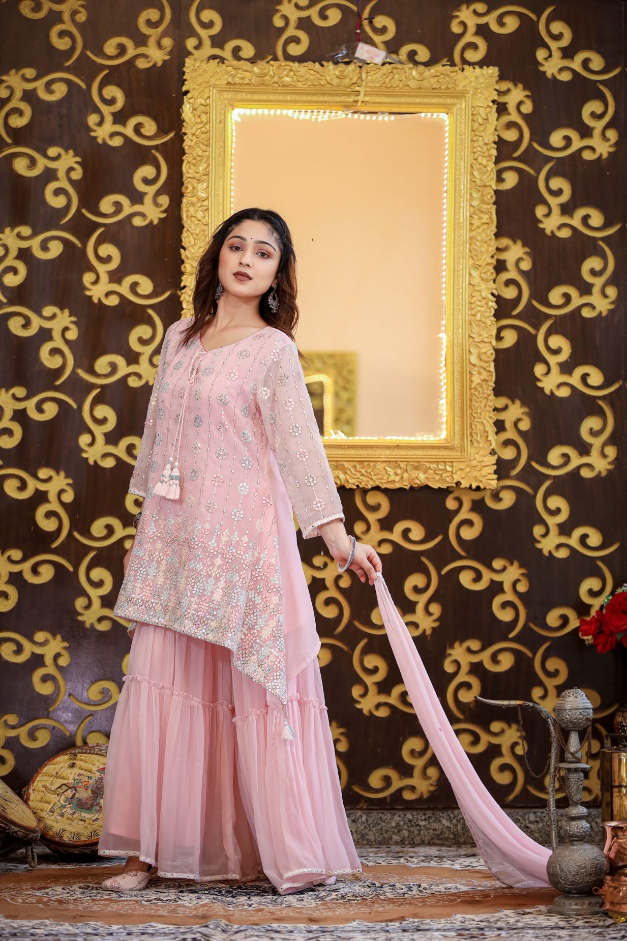 Pastel Pretty Pink Sharara