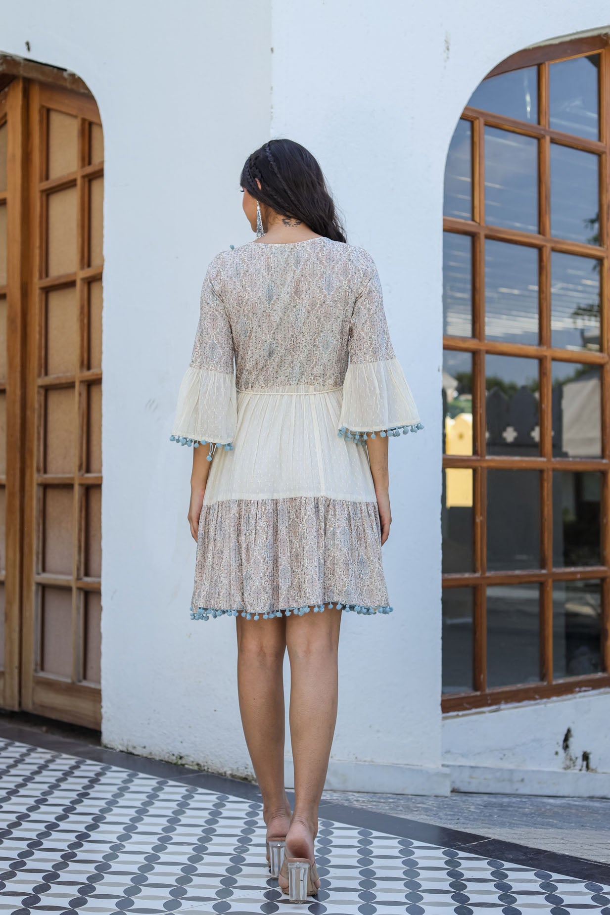 Off-White Embroidered Dress