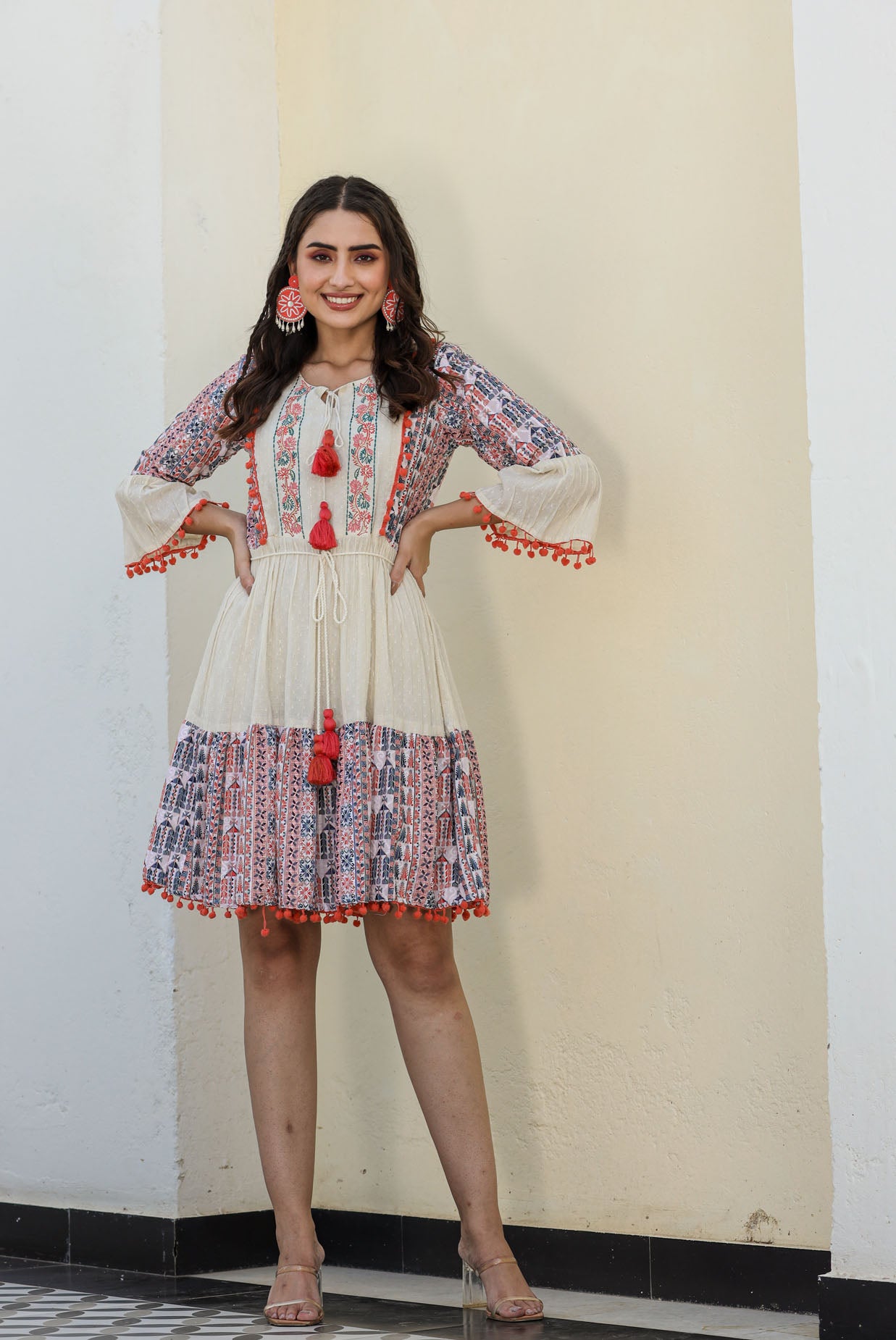 Mouch-Pouch Print Short Dress