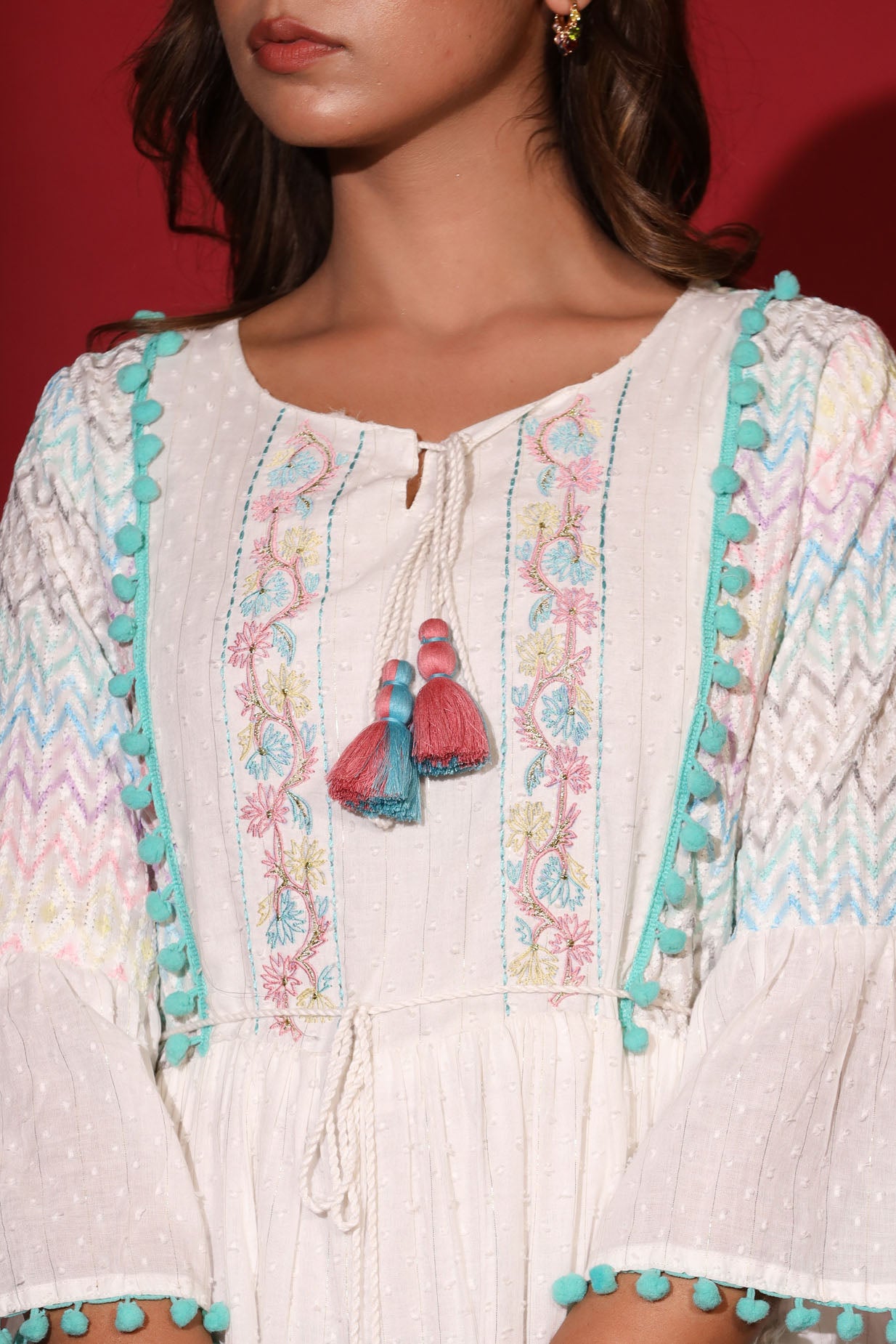Multi Zig-Zag Short Dress