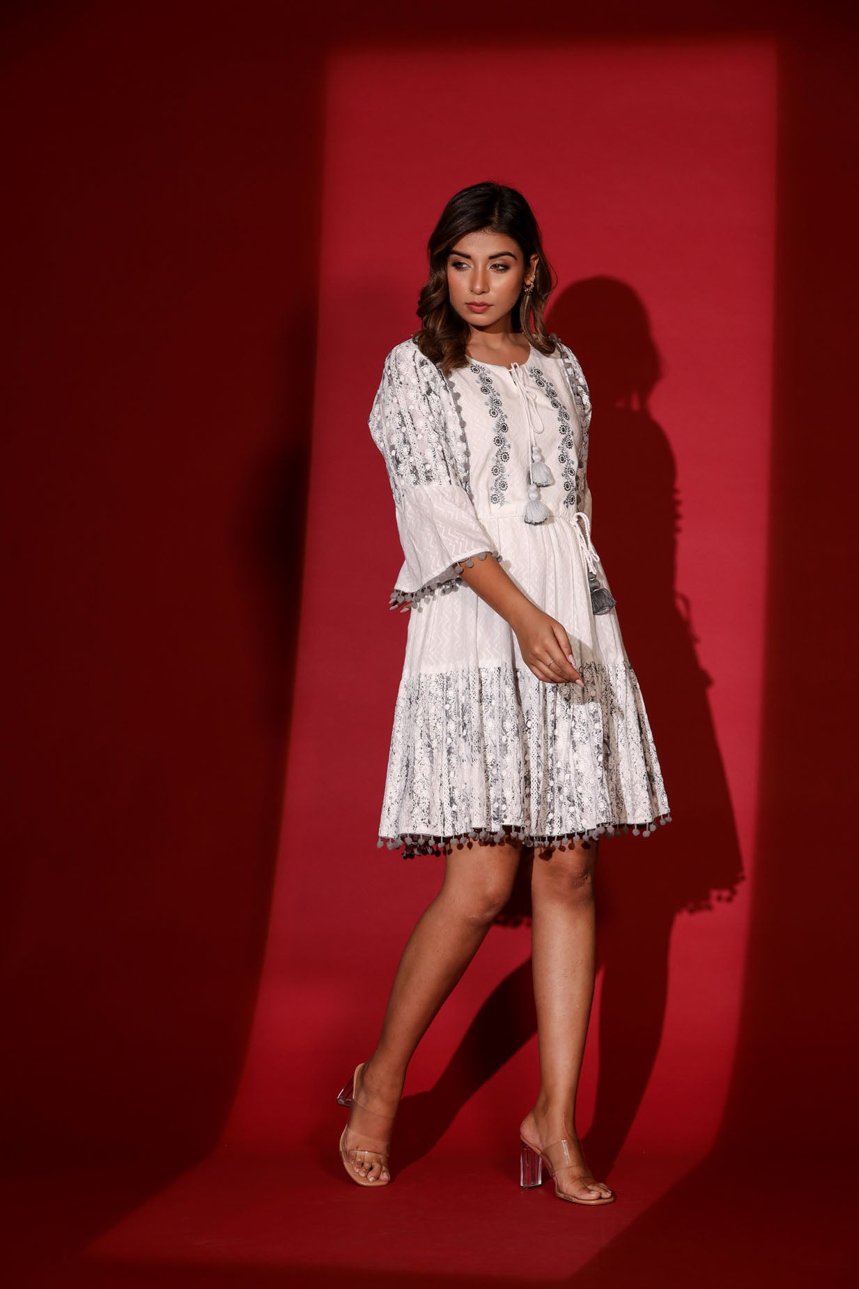 Schiffli Short Dress