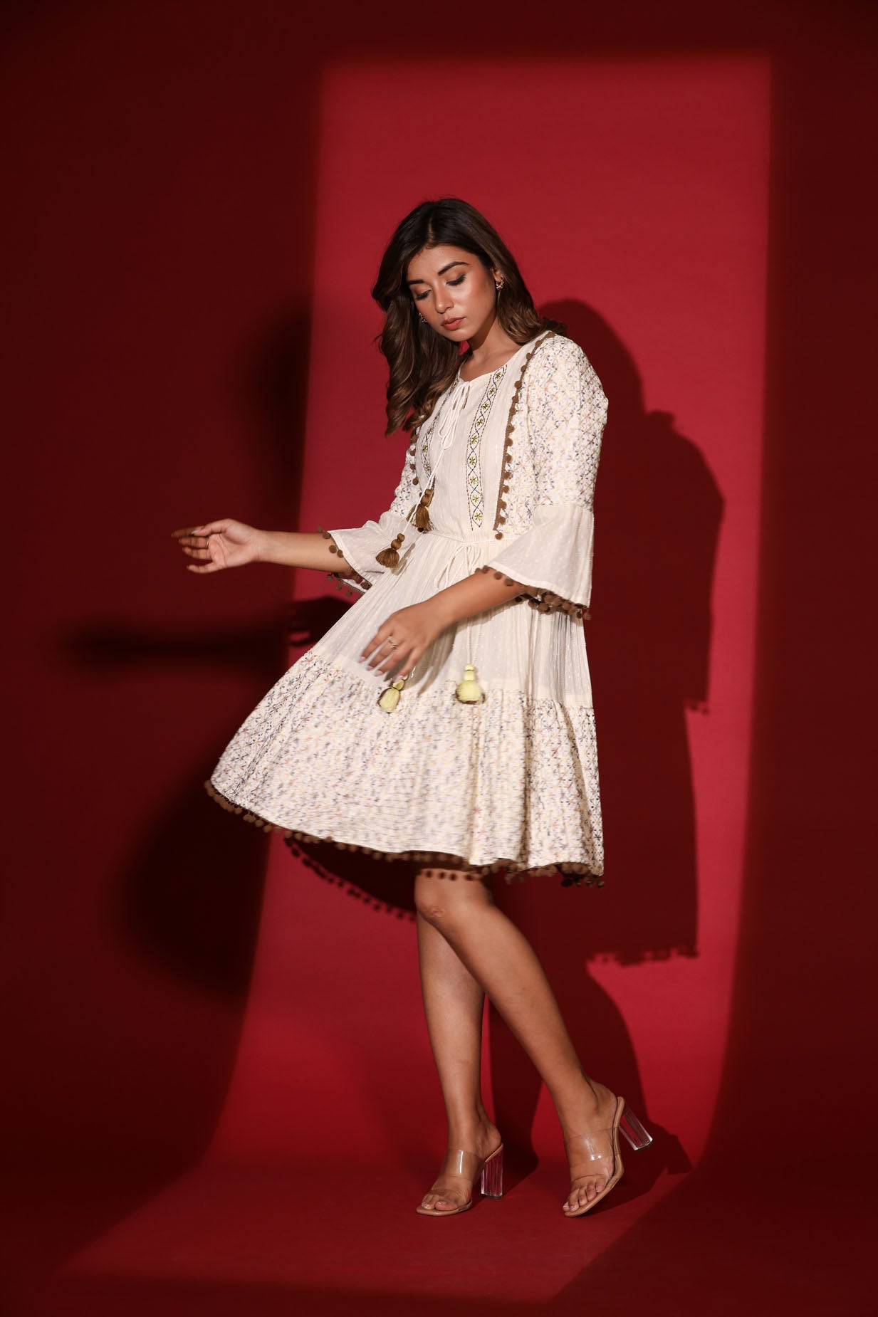 Foresty Schiffli Short Dress