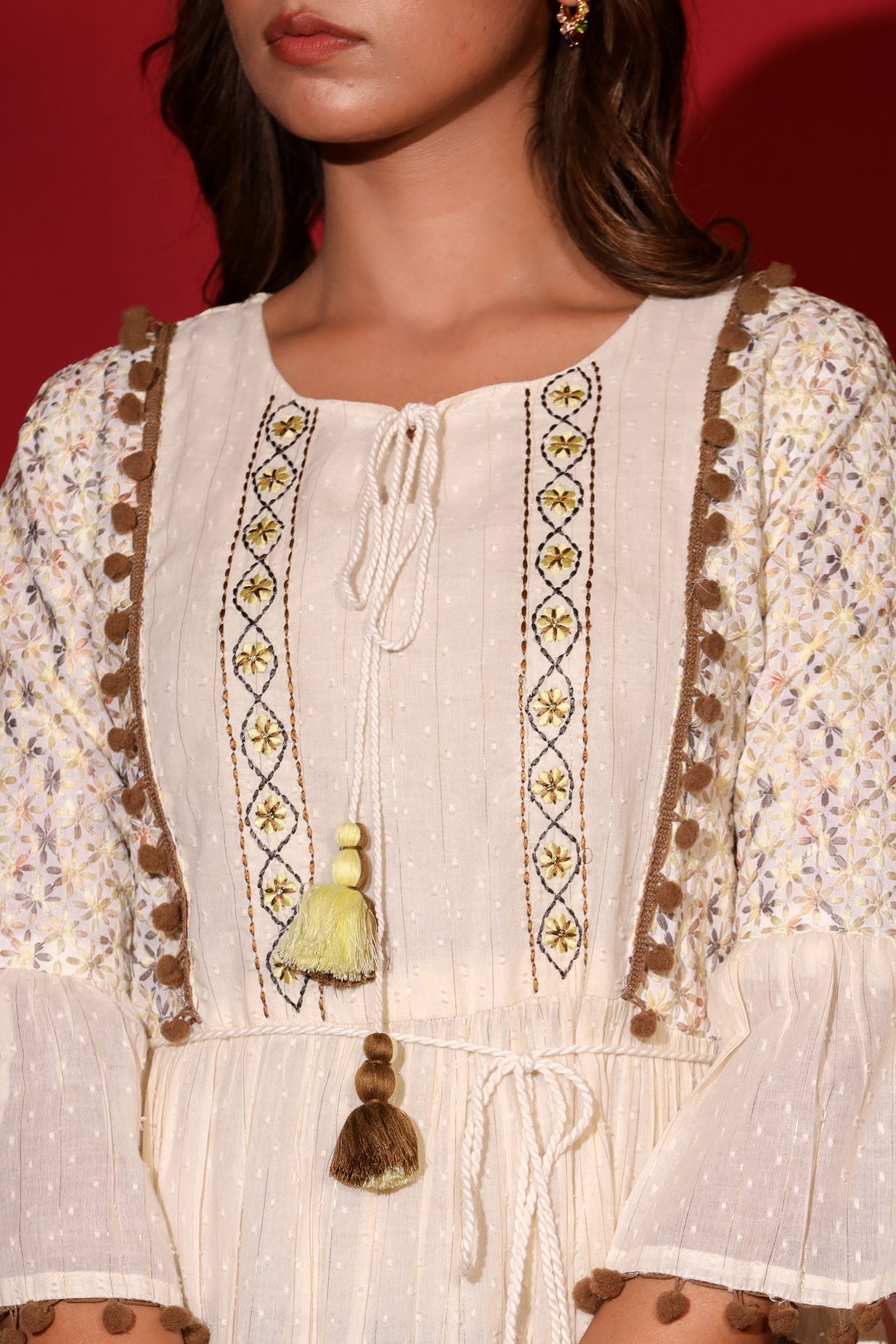 Foresty Schiffli Short Dress