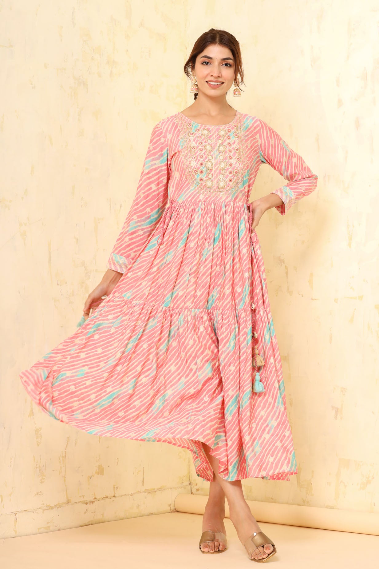 The Colourful Bandhej Long Gown