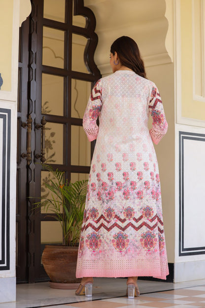 Designer Off-White Long Gown Dress