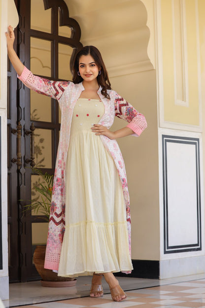 Designer Off-White Long Gown Dress