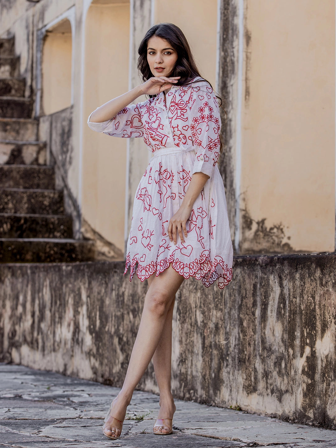 Love Notes: Pink Embroidered Short Dress
