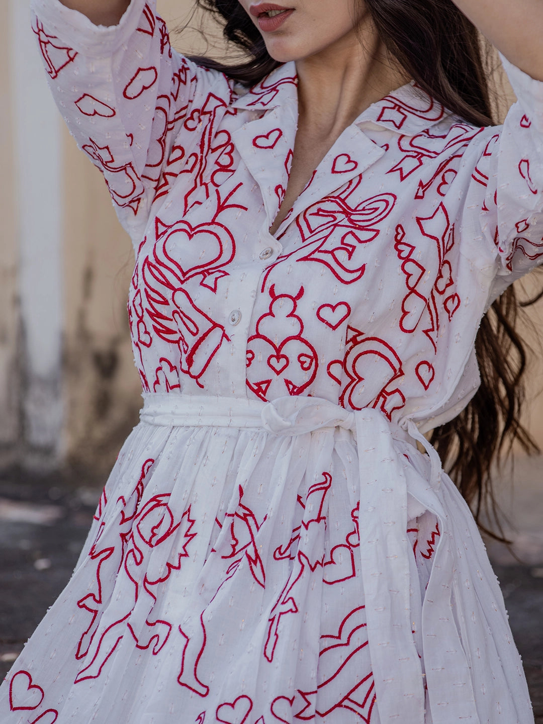 Love Notes: Pink Embroidered Short Dress