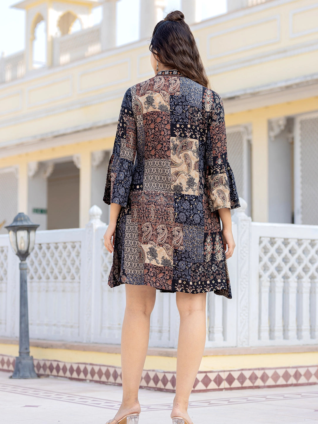 noir elegance black short gown
