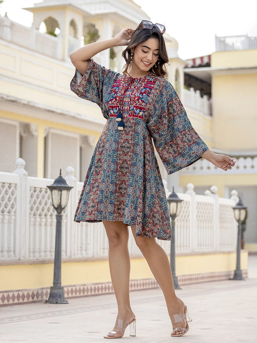 Breeze Blossom: Rayon Short Gown