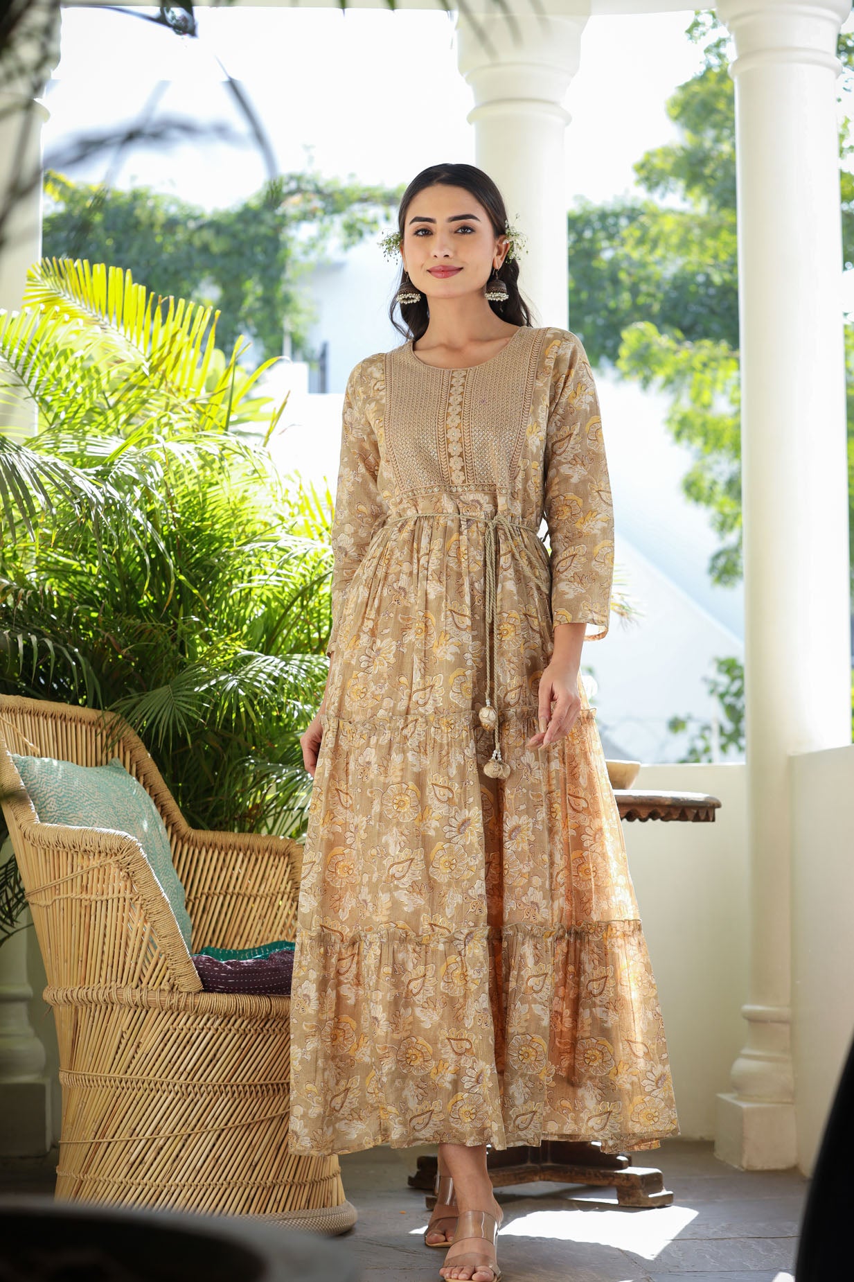 Digital Print Long Gown Dress With Dupatta Buy Online 2023