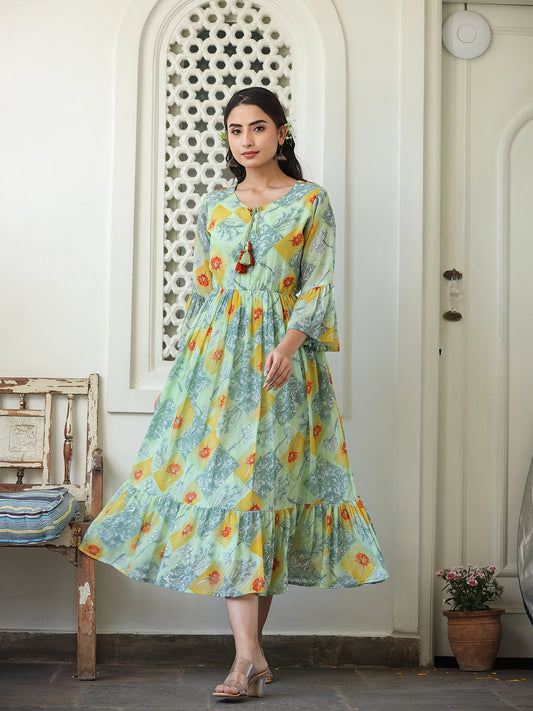 georgette gala printed gown