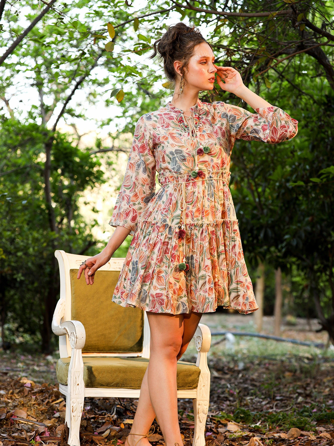the flora print shorts dress