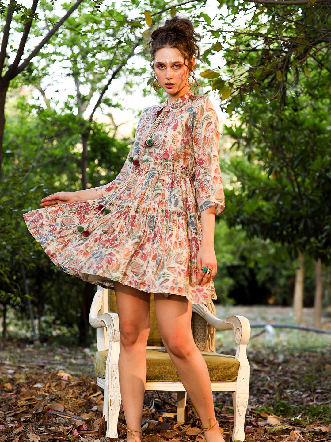 the flora print shorts dress