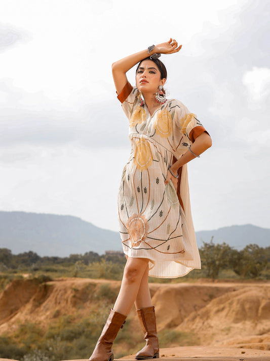 leafy shorts dress