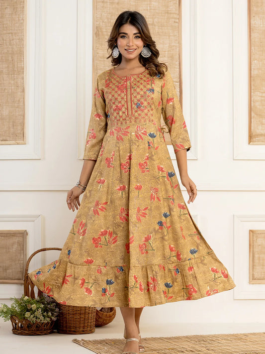 sunset sorbet rayon long gown