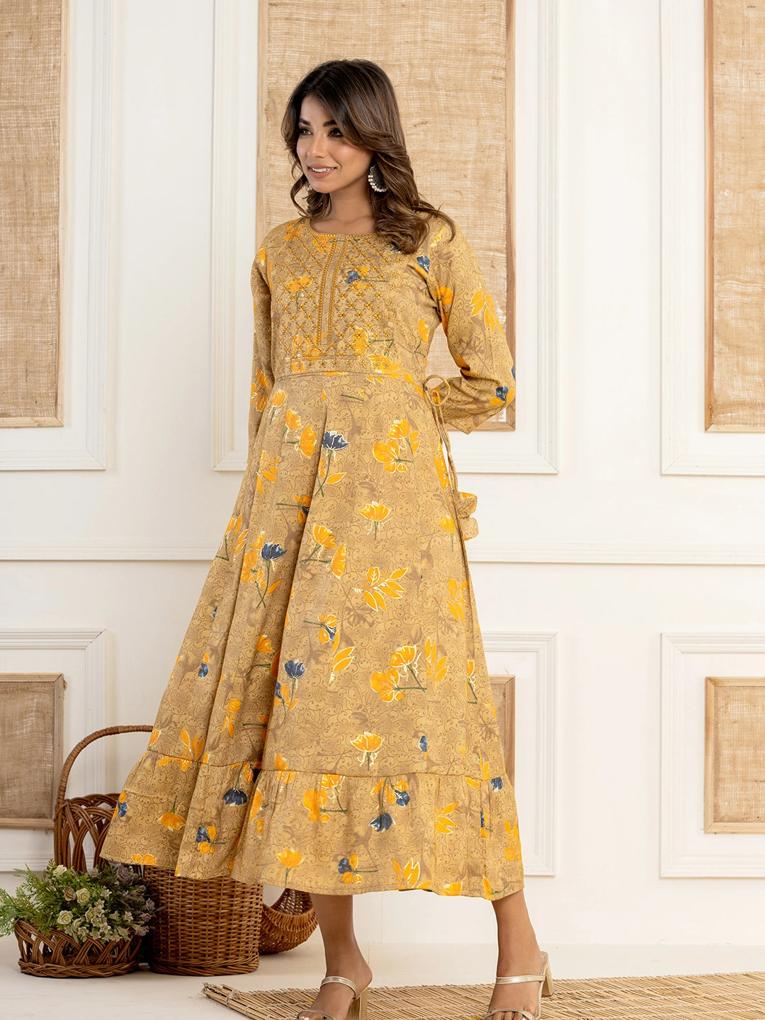 Sunset Sorbet: Rayon Long Gown