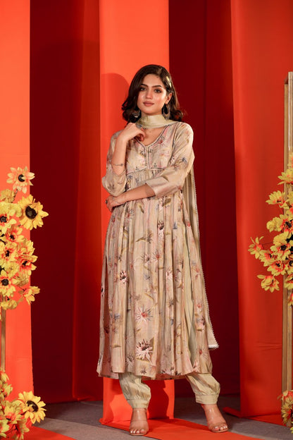 Inked Petals Kurta Ensemble