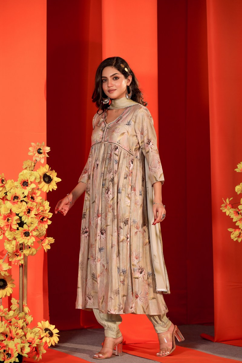 Inked Petals Kurta Ensemble