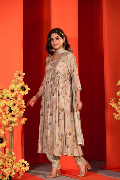 Inked Petals Kurta Ensemble