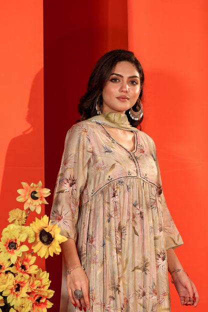 Inked Petals Kurta Ensemble