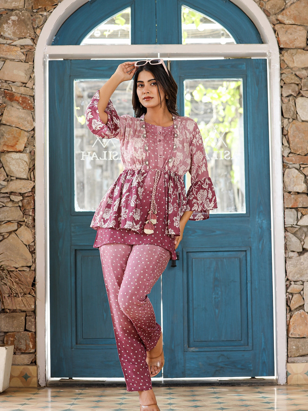 dazzle rayon printed co ord set