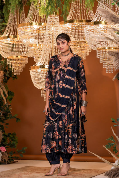 Muslin Majesty: Dual-Tone Kurta Set