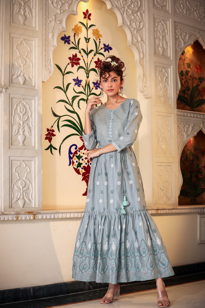 Beautiful long gown for party wear