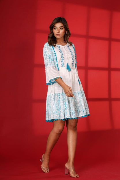 A Schiffli Short Dress
