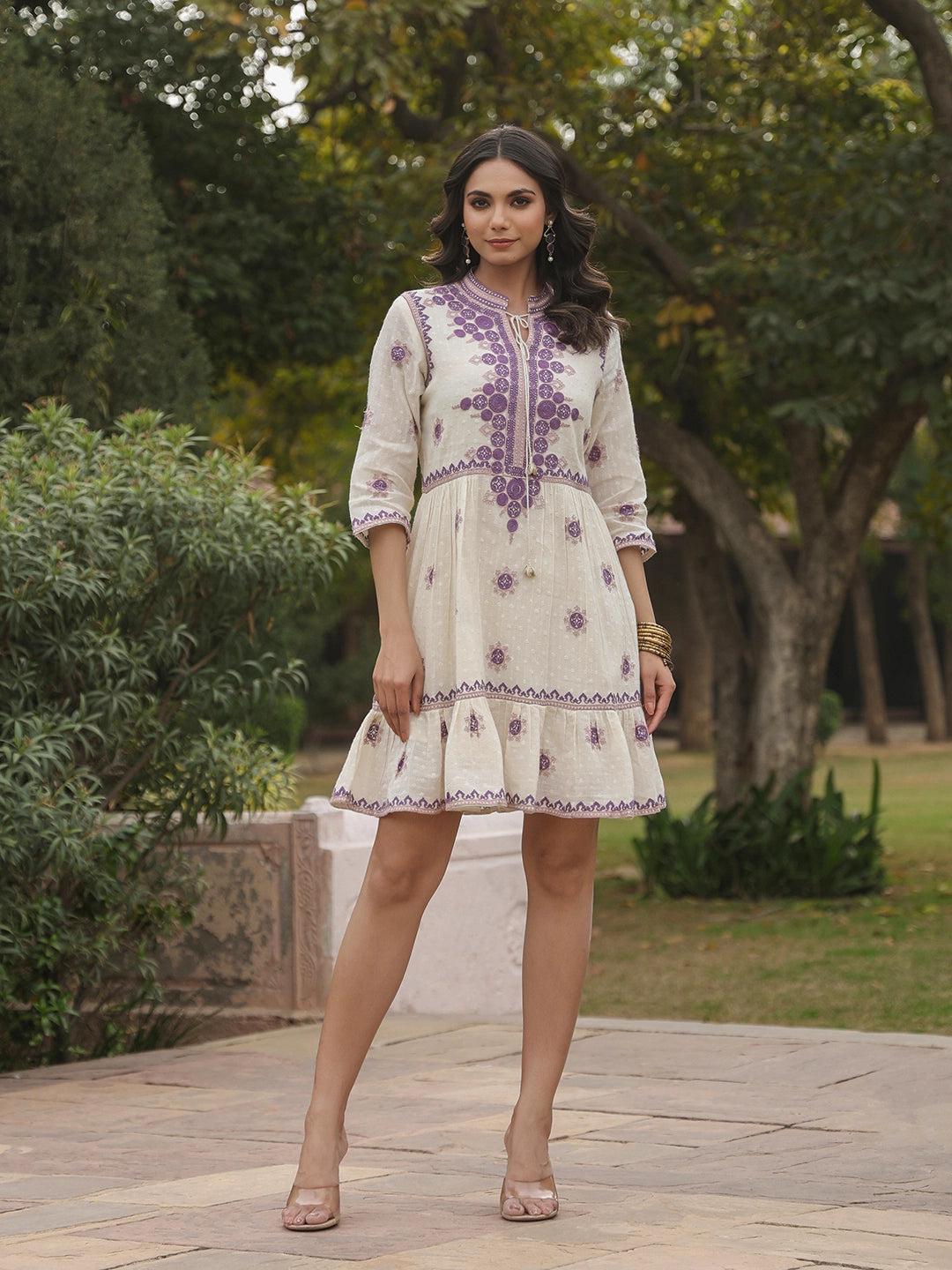 Purple Majesty: Cotton Short Gown