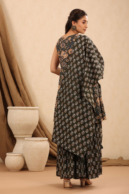 Classy Green Cotton Sharara