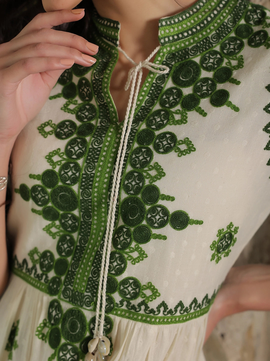 Green Majesty: Cotton Short Dress