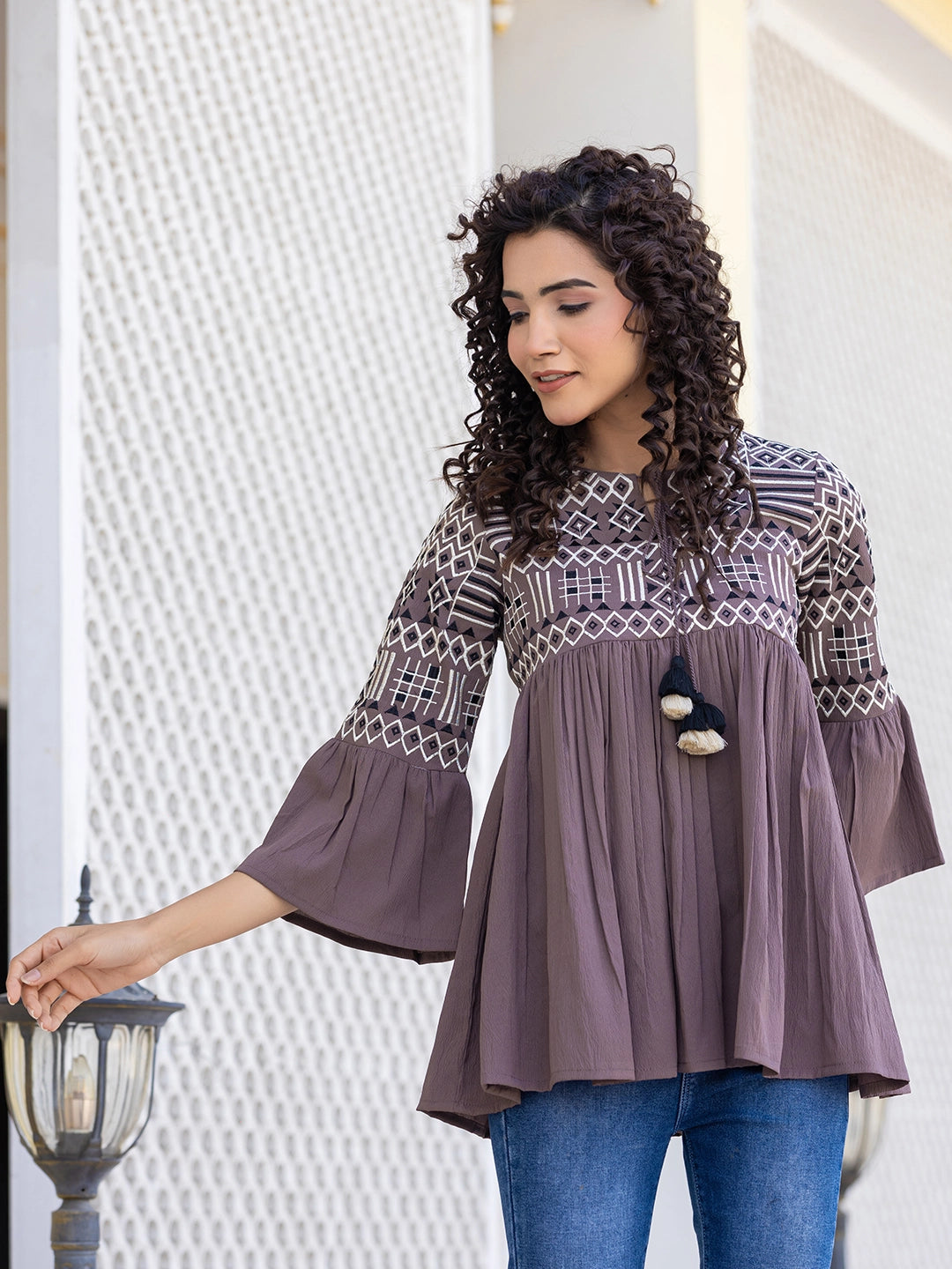 Chic Charm: Crepe Fabric Top