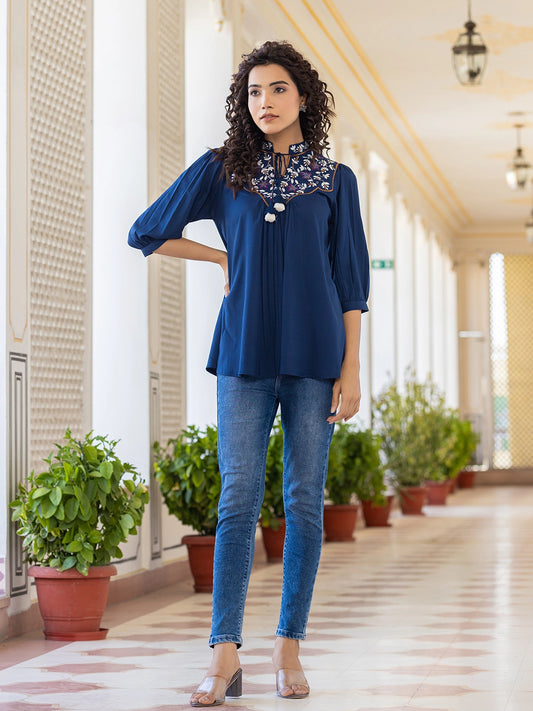 blue horizon rayon top