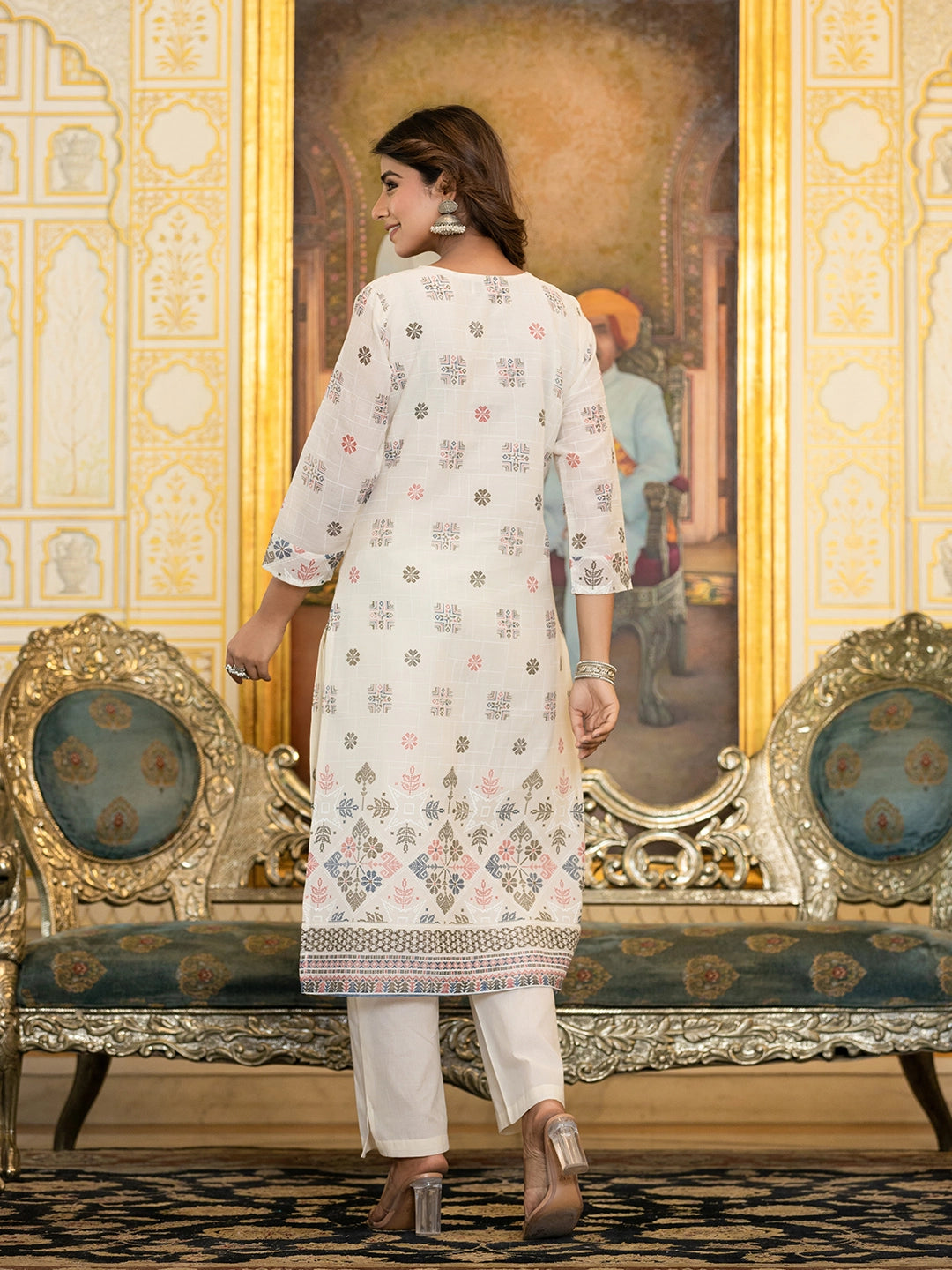 sunset glow cotton kurta set