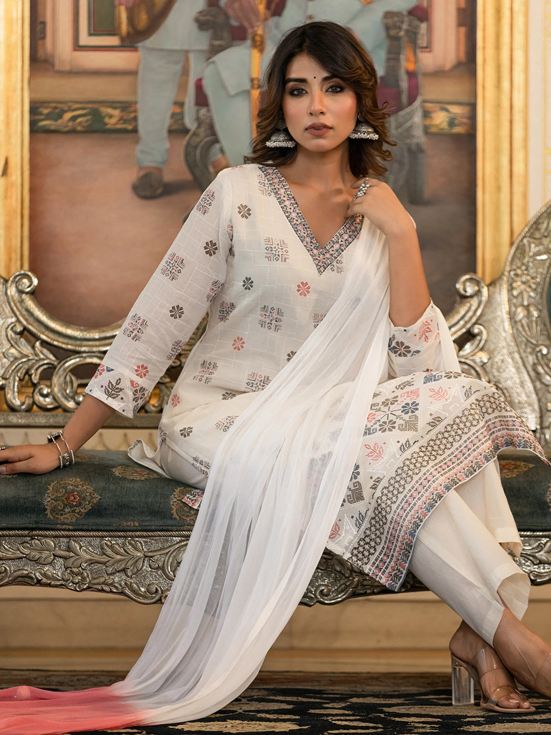 sunset glow cotton kurta set