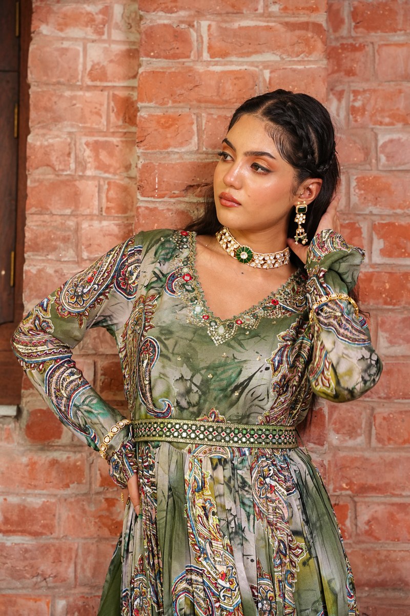 emerald elegance kurti set