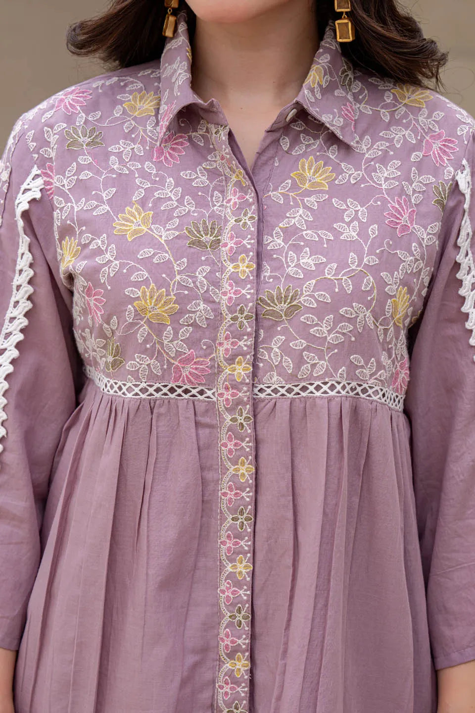 ELEGANT FLORAL PRINTED SHIRT STYLE KURTA WITH PANTS fashiondwarclothing