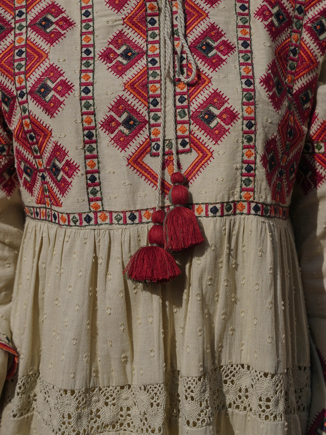 Embroidered Elegance: Short Dress