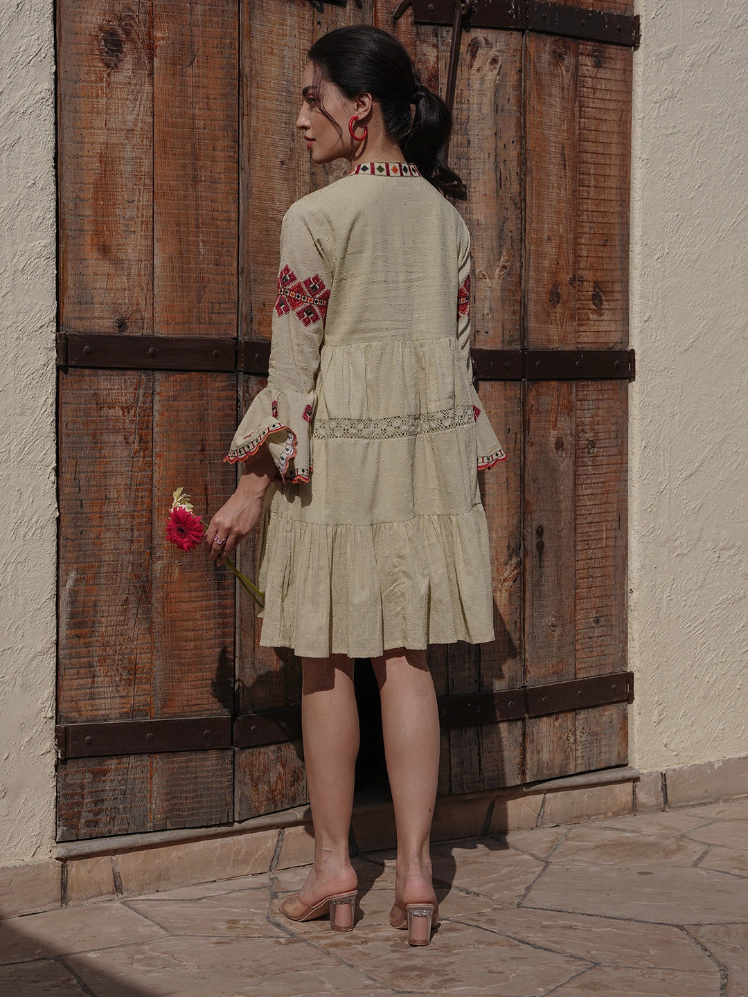 Embroidered Elegance: Short Dress
