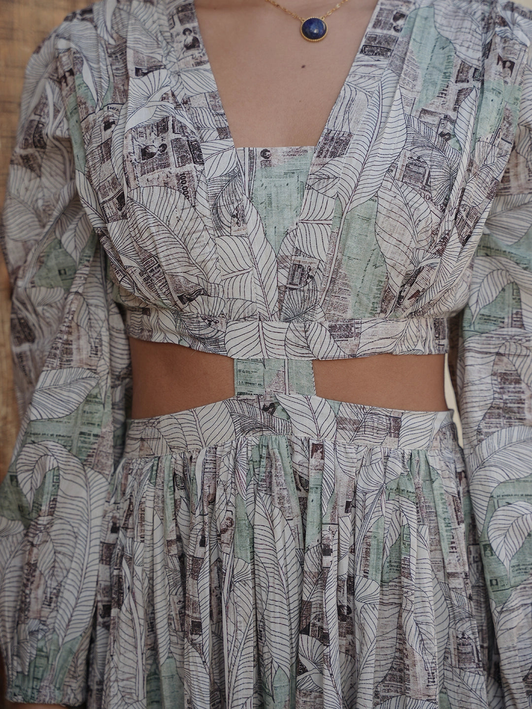 Intricate Charm:Printed Short Dress