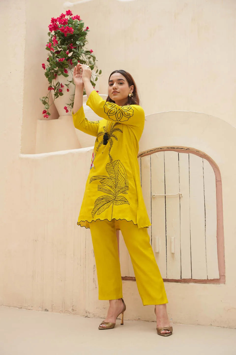 stylish embroidered coordinated set casual wear