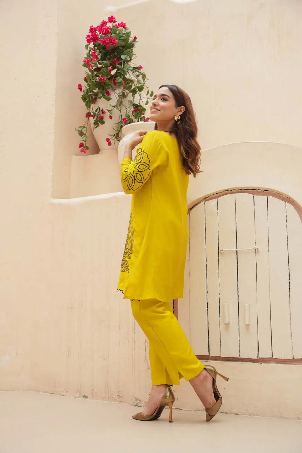 stylish embroidered coordinated set casual wear