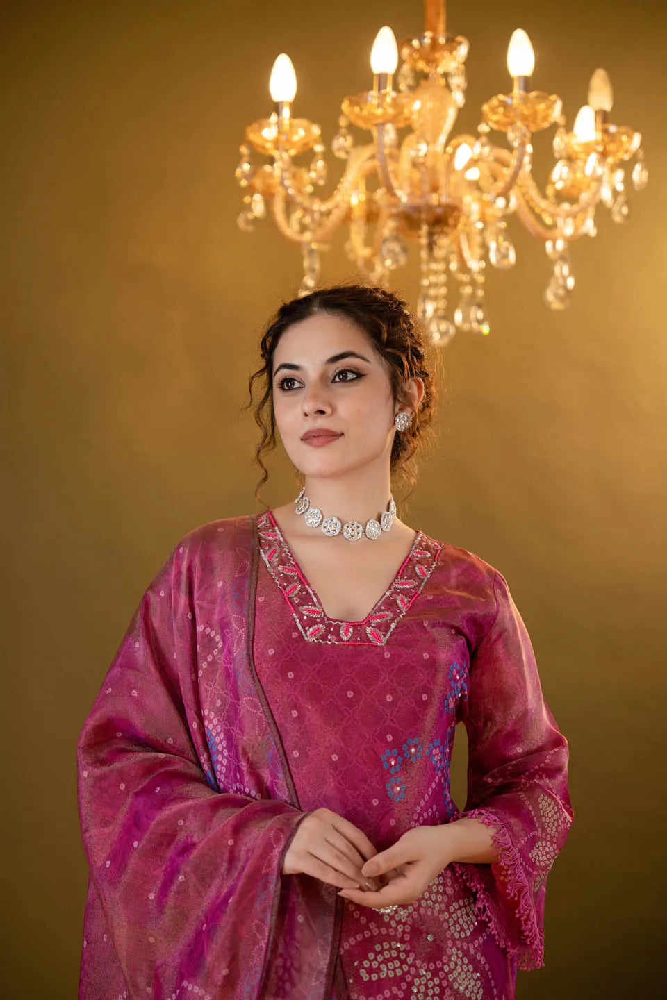 roman silk embellished kurta with floral and geometric print dupatta and straight pants festive wear