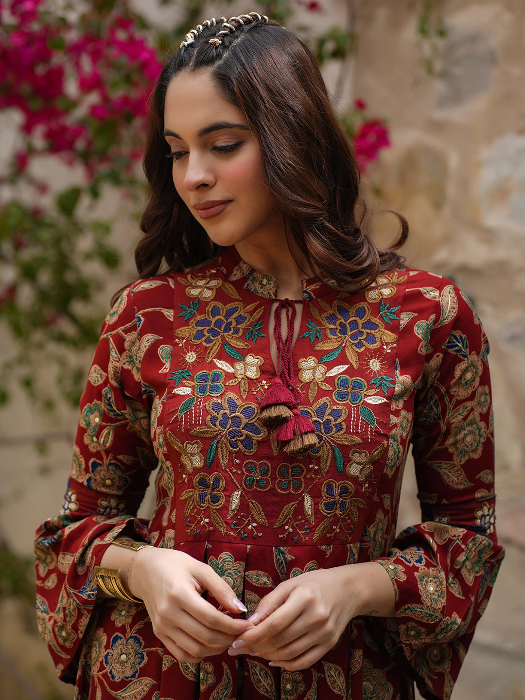 whimsical waves rayon printed short dress