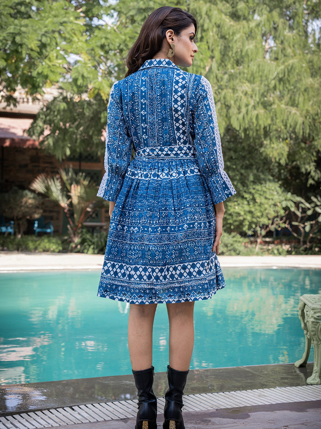Lace Whispers: Embroidered Short Dress
