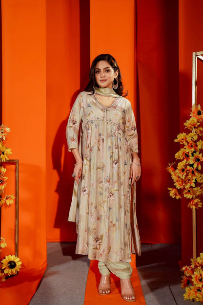 Inked Petals Kurta Ensemble