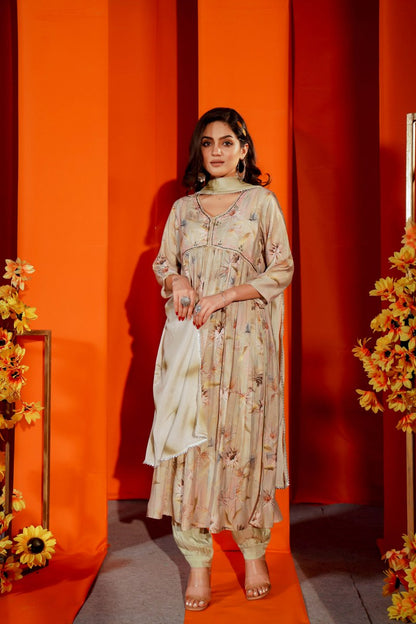 Inked Petals Kurta Ensemble