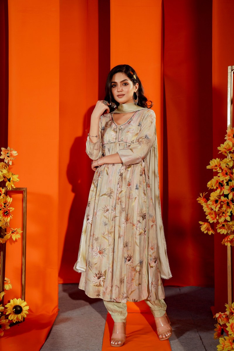 Inked Petals Kurta Ensemble